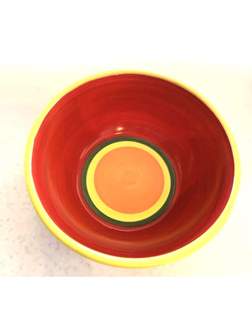 Bowl ~ Dansk Caribe Aruba Orange Bowl 6" Orange, Red, Yellow Green Stripe ~ CHIP